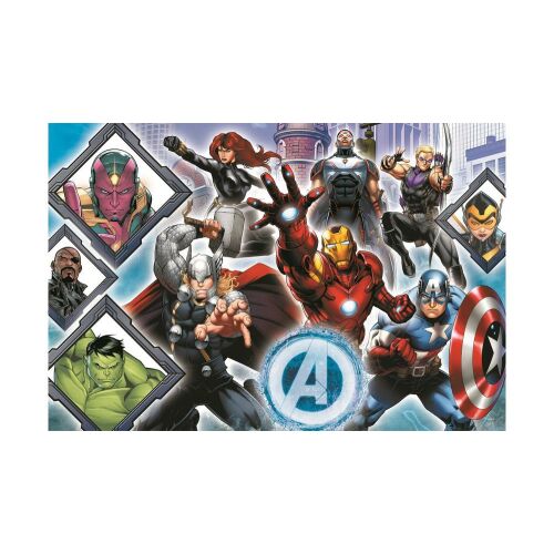 Trefl Bosszúállók XL 104 darabos puzzle Vasemberrel, Amerika Kapitánnyal, Thorral és Hulkkal