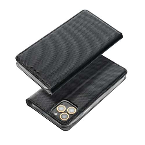 Black Samsung Galaxy M23 5G flip case, open and closed view