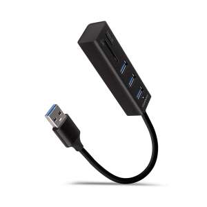Axagon HMA-CR3A Hub USB 3.0 cu cititor de carduri SD, 3 porturi, negru - AXAGON