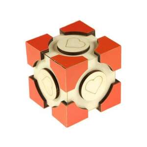 Tajné Ördöglakat Kinetic Love logická hra, drevená kocka s červenými stranami a srdcovými výrezmi - Logické hry