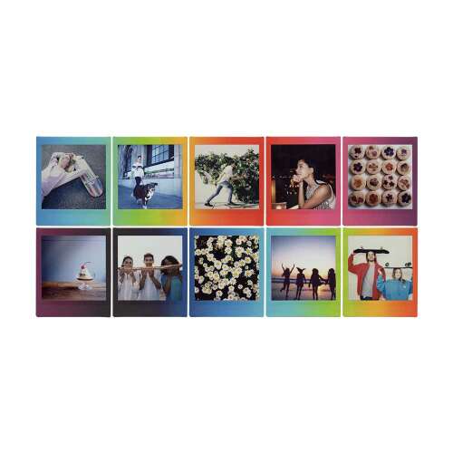 Fujifilm Instax Square Rainbow Instant Film, 10 listov, rám s farebným prechodom, pre instantné fotoaparáty