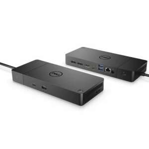 Докинг станция Dell WD19TBS Thunderbolt 180W, черна, с множество портове, преден изглед - Аксесоар за лаптоп