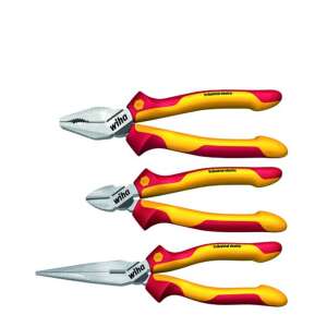 Set de cleşte Wiha, 3 bucăți, izolate, clește combinat, clește lateral, clește cu nas ac - Clește