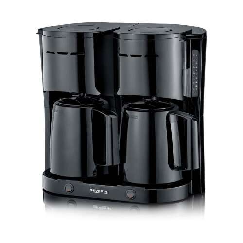 Cafeneaua cu filtru dublu Severin KA 9315 cu două carafe termice, negru