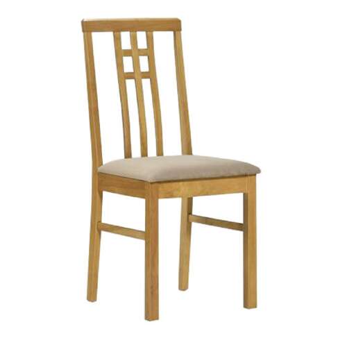 Silas dining chair K90_41 in sonoma oak with beige fabric seat