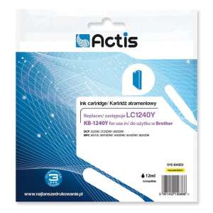 Cartuș de cerneală Actis, compatibil cu Brother LC1240Y, galben, 12ml - Consumabile pentru imprimantă