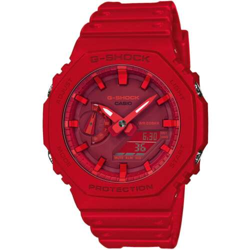 Muški analogni sat Casio G-Shock s crvenom remenom od smole i crnim brojčanikom