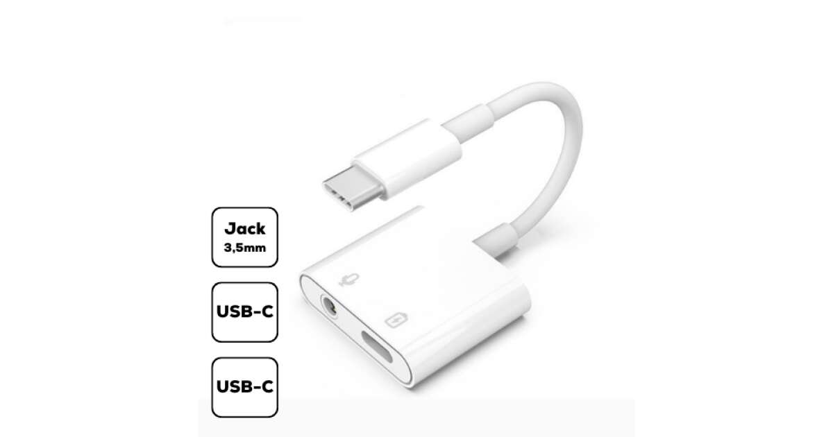 Adaptér konvertora Type-C na Jack, biely 86069391