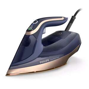 Philips Azur 8000 Series DST8050/20 steam iron, blue and gold, angled view - Philips Iron