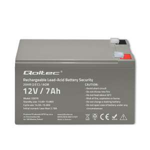 Qoltec Akumulator AGM | 12V | 7Ah | Bezobsługowy | Wydajny | LongLife | do UPS, security 72458687 - Qoltec