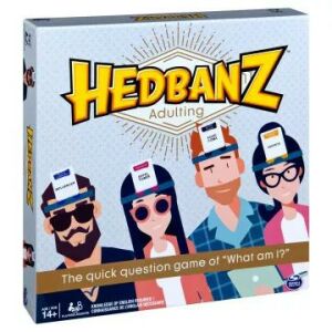 Кутия за игра Hedbanz Adulting, изглед под ъгъл, семейна настолна игра - Настолна игра и Маса за джаги и аксесоари