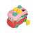 Clementoni Minnie Mouse shape sorter bus toy for babies, red and pink bus with colorful shapes