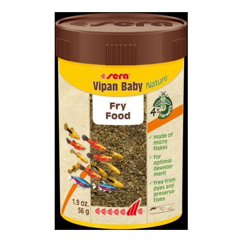 Sera Vipan Baby Nature Fry Food - 56g Mikro pelyhek fiatal halak számára - Sera