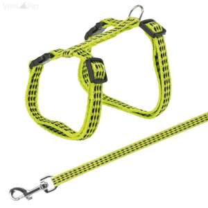 Trixie macskahám és póráz, állítható, fényvisszaverős, zöld - Kisállat hám