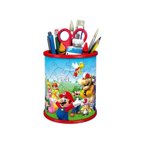 Ravensburger Super Mario 3D Puzzle Stiftehalter, zusammengebaut, Super Mario Charaktere, 54 Teile