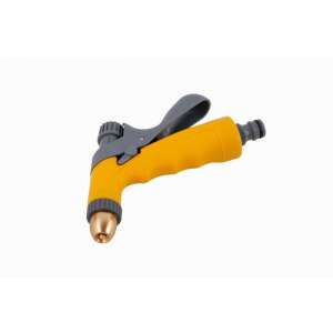 ROSA állítható szórófej fém betéttel, sárga és szürke kerti öntöző eszköz - Locsolófej