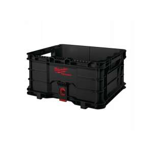 Milwaukee PACKOUT open storage box, black, large, durable, weatherproof, stackable, with handle - Toolbox and Bag