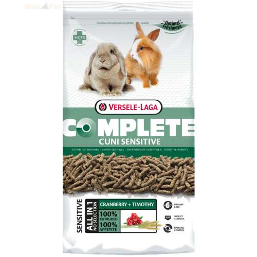 Versele-Laga Complete Cuni Sensitive nyúl táp, 1,75 kg-os csomag, áfonya és timothy, érzékeny emésztéshez