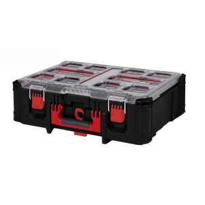 Milwaukee PACKOUT deep organizer box, black with red accents - Tool & Part Organizer