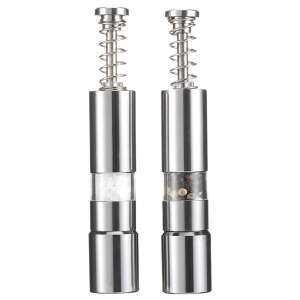 Zestaw młynków do soli i pieprzu ze stali nierdzewnej, dwa młynki, jeden do soli, a drugi do pieprzu - Stojak na przyprawy