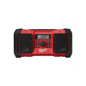 Stavenisko rádio Milwaukee M18 JSR-0, červené, pohľad spredu - Rádia