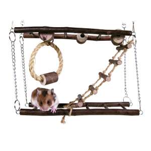 Trixie Rágcsáló Játékközpont - Függőhíd, Létr, Gyűrű - 27x17x7cm