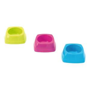 SAVIC Nibble műanyag tál, kisállat etető tál, 16x16x5,5 cm, zöld, rózsaszín, kék - Savic