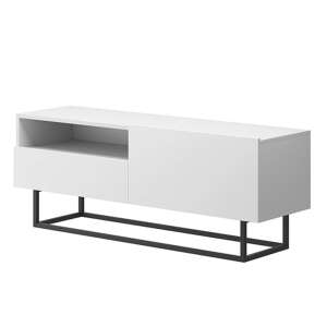 Spring K30_120 2in1 TV stand in white with black metal legs - Living Room Furniture