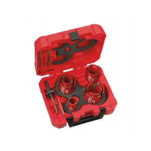 Комплект от 10 триона за дупки Milwaukee BIG HAWG с карбидни зъби в червен пластмасов калъф - Набор от инструменти