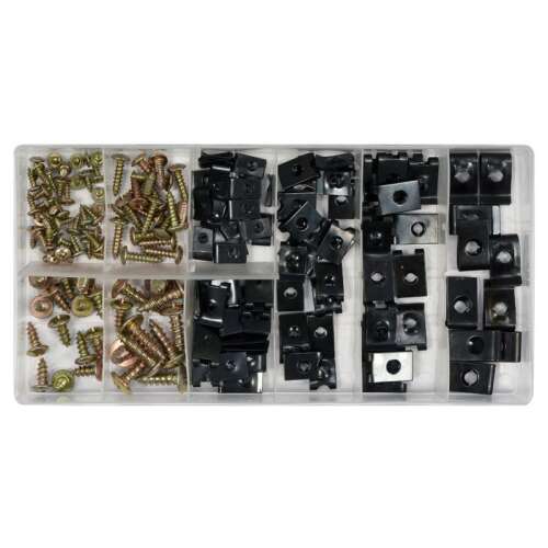 YATO 170-piece body screw and washer set, assortment of screws and U-clips