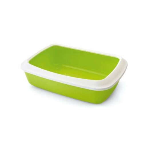 SAVIC Iriz zöld macskaalomtálca peremmel, 42x31x12.5 cm