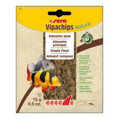 Sera Vipachips Nature - Teljes értékű haltáp prebiotikus hatással - Haleledel