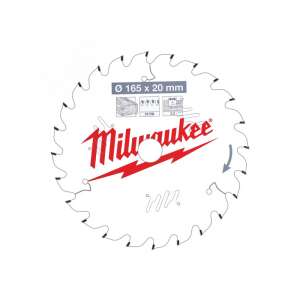 Milwaukee 165mm circular saw blade for wood, 24 teeth, ATB - Tool accessories