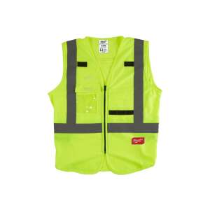 Жилетка с висока видимост Milwaukee, жълта, L/XL, 10 джоба, Жилетка за безопасност - Работно защитно облекло