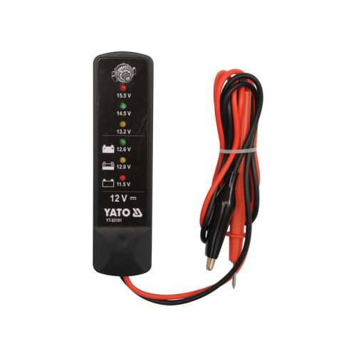 YATO 12V Batterietester, Autobatterietester, Lichtmaschinentester, Batteriespannungstester, Autobatteriespannungstester, Autobatterie Test, Autobatterie Gesundheitstester, Autobatterieprüfer, Batterieprüfer, Autobatterie Diagnosetool