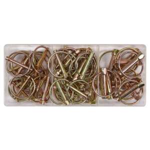 YATO 50 piece spring cotter pin set, assorted sizes, in a clear plastic storage box - Tool Set