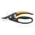 Fiskars P44 bypass pruning shears with fingerloop, black and orange handles
