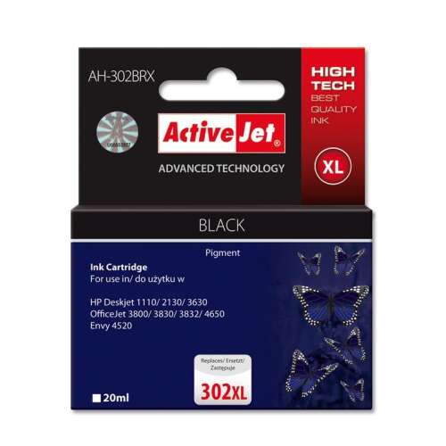 ActiveJet HP 302XL Fekete Tintasugaras Patron