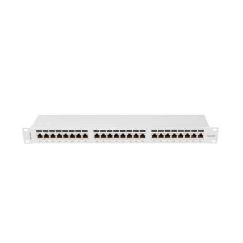 Lanberg PPSA-1024-S 19 Zoll 24 Port Patch Panel, weiß, Vorderansicht