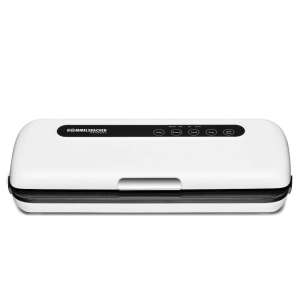 Rommelsbacher VAC 110 Вакуумно запечатващ уред, бял и черен, преден изглед - Вакуумно заваряване на фолио