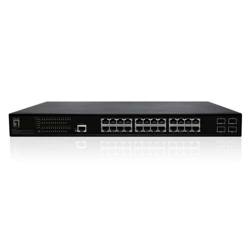 LevelOne GEP-2861 Gigabit PoE Switch, 28 порта, предна гледка