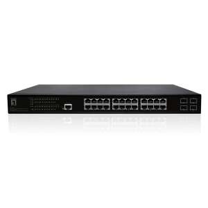 LevelOne GEP-2861 Gigabit PoE Switch, 28 portov, predný pohľad - Prepínače