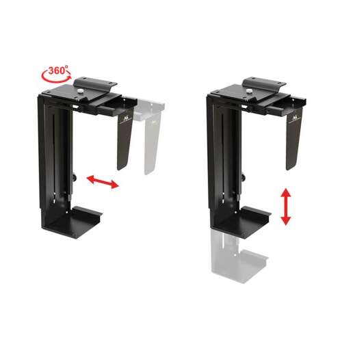 Maclean MC-713 B Untertisch-PC-Halterung, 360 Grad Drehung, höhenverstellbar, schwarz