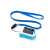 Oromed Oro-Pulse fingertip pulse oximeter, blue, with lanyard