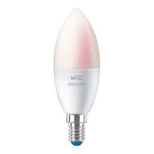 LED крушка WiZ Colors C37 с форма на свещ, цокъл E14, RGBW, 4,9W, 470lm, 6500K - Лампи и осветление