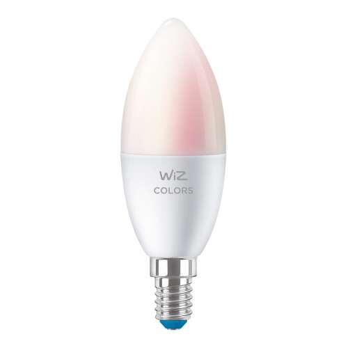 LED крушка WiZ Colors C37 с форма на свещ, цокъл E14, RGBW, 4,9W, 470lm, 6500K