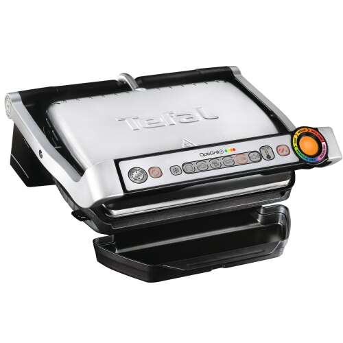 Gratar electric Tefal OptiGrill+ Waffles GC716D12, 2000W, 6 programe, Invelis antiaderent teflon, Placi de vafe, Control temperatura, Max 275C, Otel inoxidabil