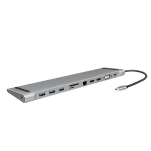 NB Acc Logilink Docking USB-C 11-Port PD Silber (UA0373) 130984019 - Docking-Stationen