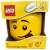 LEGO Iconic Storage Head L, sárga műanyag tárolódoboz LEGO minifigur fej formájában vicces arccal, tökéletes LEGO kockák vagy más játékok tárolására, csomagolásban