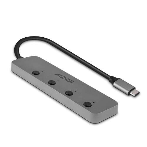 Lindy 43383 USB Type-C 3.2 Hub 4 porttal, szürke